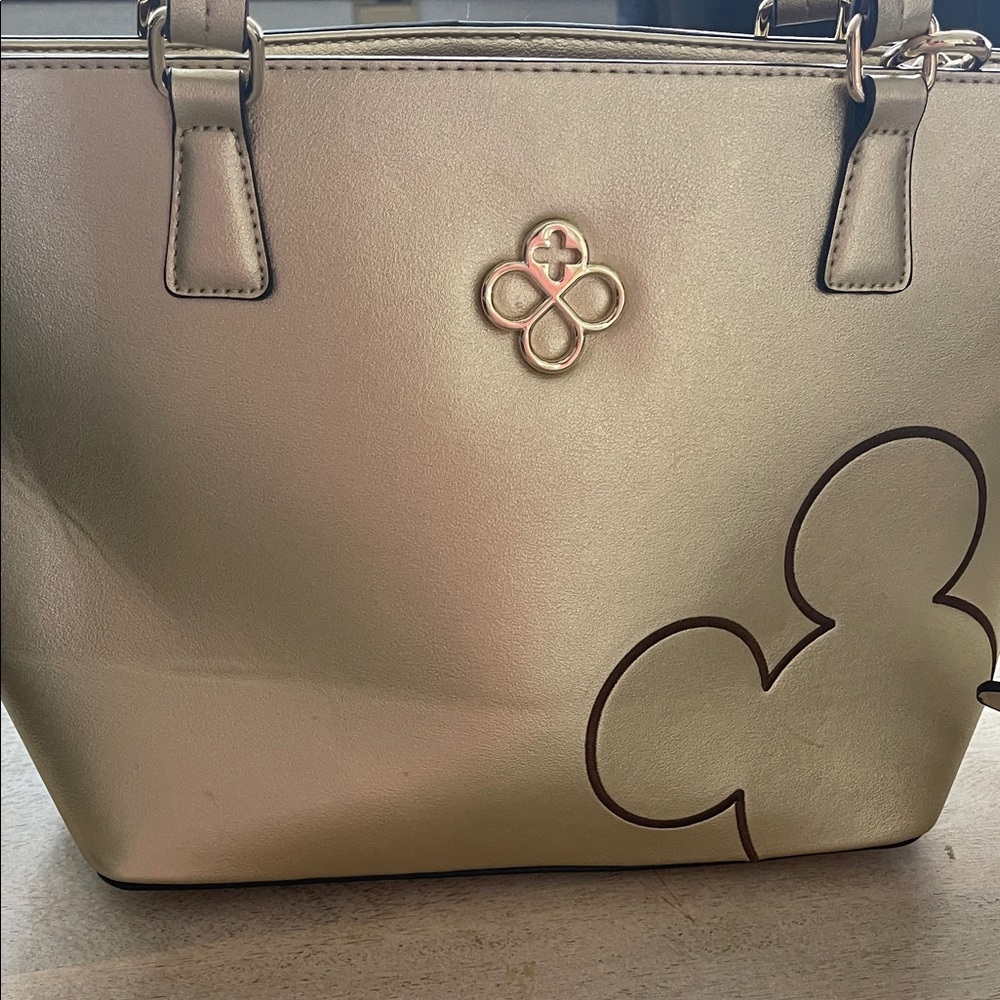 Disney Metallic Gold Shoulder Bag with Mickey Design by Jaime Ibiza - Picture 11 of 13
